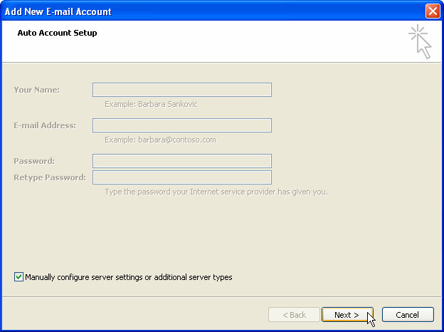 Manually Configure Manually Configure